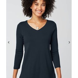 J. Jill Pima 3/4-Sleeve V-Neck Tee *NWT*